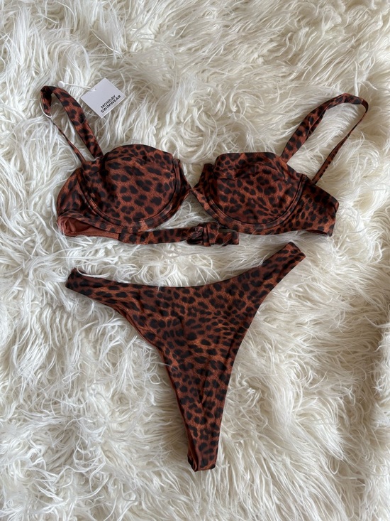 Monday Swimwear Other - Monday Swimwear Leopard Print Brown Bikini Set
